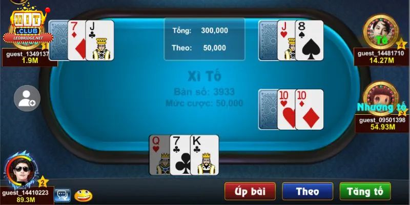 Các biến thể game bài xì tố Hit club