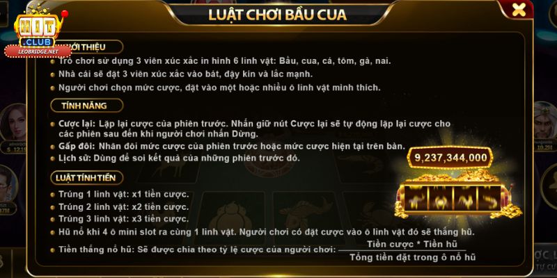 Giới thiệu game bầu cua online Hit club