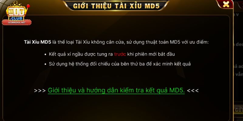 Tài xỉu MD5 Hit club là gì?